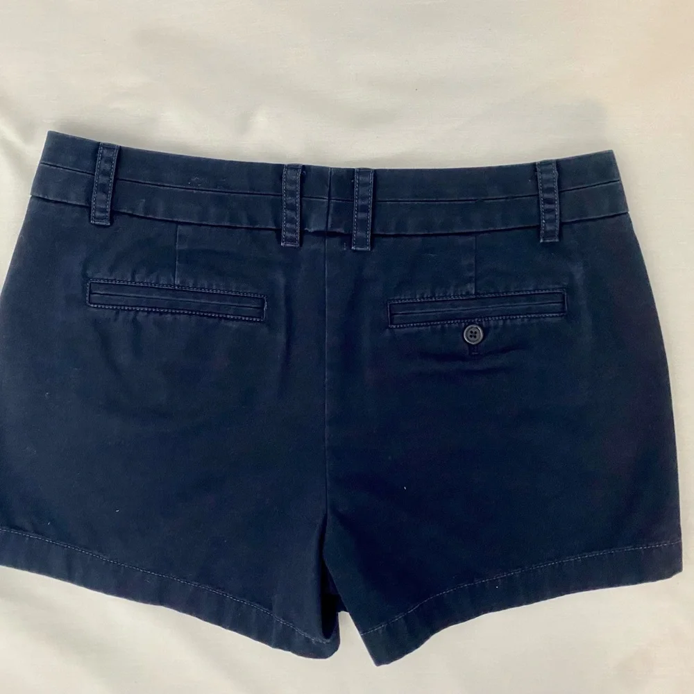 J CREW Chino Shorts Navy Blue‎ Sz 8 Preppy Classic Nautical